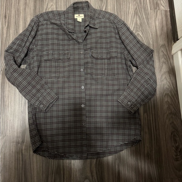 Woolrich Button Down Shirt – 100% Cotton “Chocolate” Plaid – Men’s Size Large - Picture 1 of 4